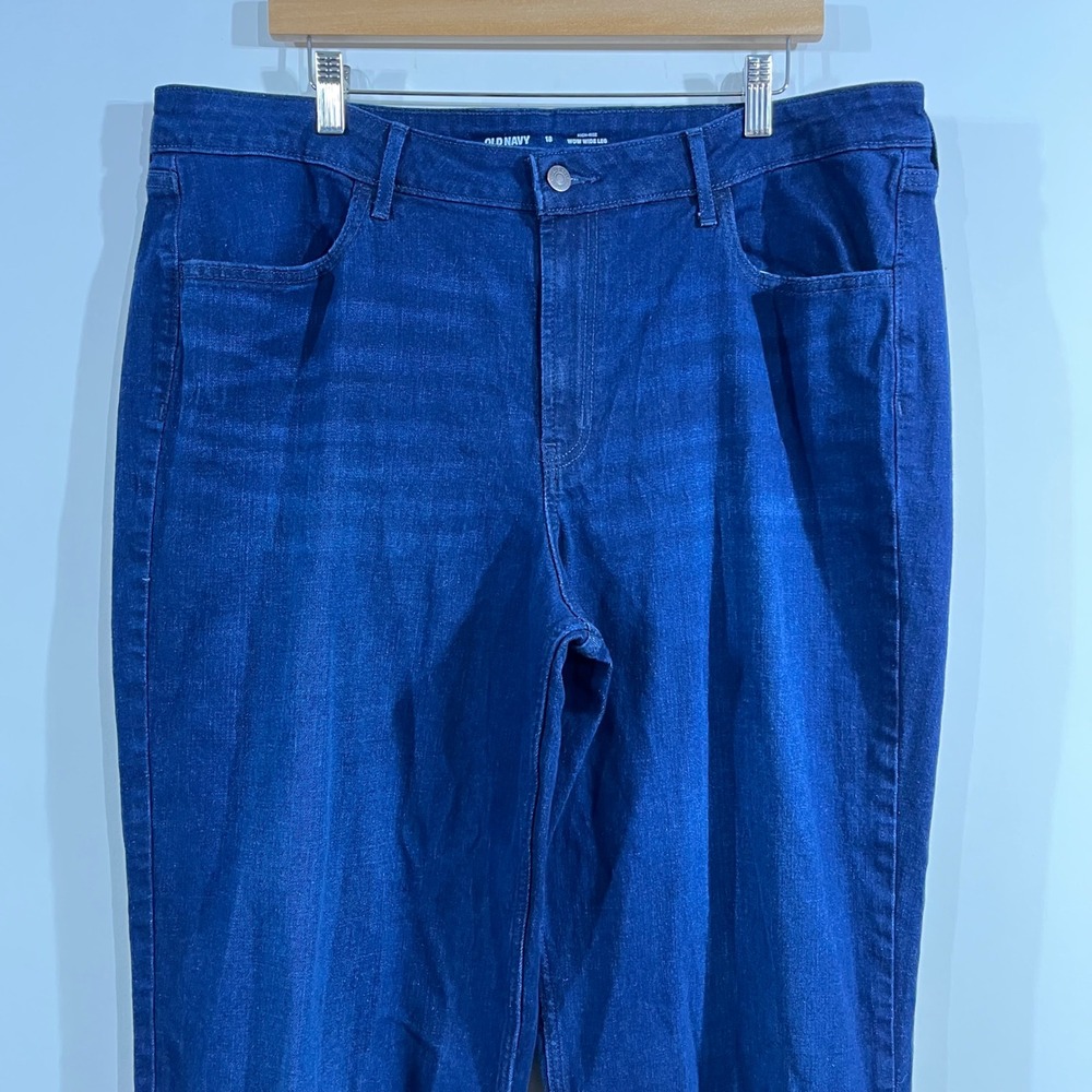 Old Navy Retro Wide Leg Jeans Womens 18 High Rise Denim Streetwear Boho Relaxed - Picture 3 of 9